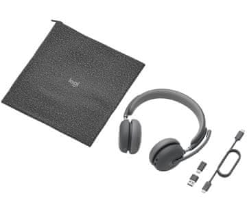 slomart Logitech Zone Wireless 2 naglavni set za ured/pozivni centar, Bluetooth, USB-C, grafitni