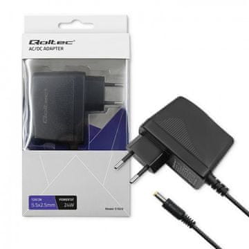 slomart Qoltec 51023 - Adapter za napajanje, 24W, punjač, crni