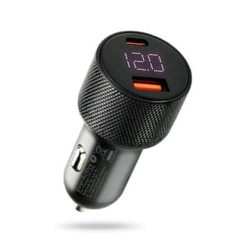 slomart EverActive CC-50Q auto punjač, USB QC 3.0 + USB-C PD 75W, crna