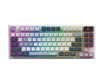 MSI MSI FORGE GK600 TKL WIRELESS SKY gaming tipkovnica USB + Bluetooth, UK QWERTY, plava/bijela