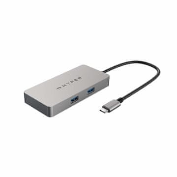Hyper HYPER HDMB2 priključna stanica/replikator portova USB 3.2 Gen 1 Type-C, nehrđajući čelik