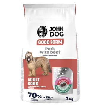 John JOHN DOG Good Form Svinjetina i govedina za srednje i velike pasmine - 3 kg