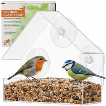 GARDEN LINE HRANILICA ZA PTICE PROZIRNA, 2-DIJELNA EDA 4380