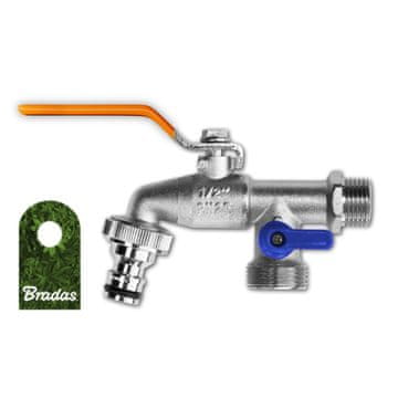 Bradas Kuglasta slavina 1/2" 2x GZ 3/4" s navojem za brzi priključak 2977