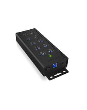 RAD ICY BOX IB-HUB1703-QC3 USB 3.2 Gen 1 s napajanjem, 5000 Mbit/s, crna