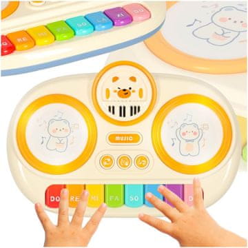 Northix Dječji organski edukativni klavir bež boje