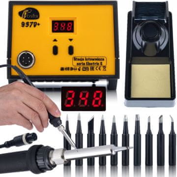 Rosfix 937D+ 60W stanica za lemljenje sa setom od 10 crnih LONG-LIFE vrhova