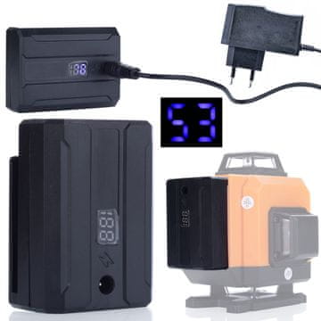 Rosfix PUNJIVA BATERIJA 3500 MAH S PUNJAČEM ZA LASERSKI NIVELATOR S LCD ZASLONOM