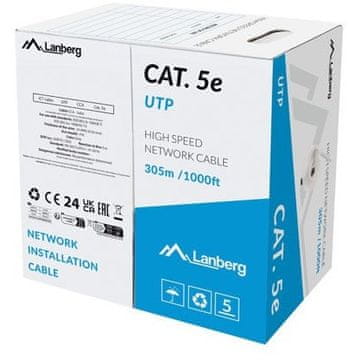 Lanberg Lanberg LCU5-15CC-0305-S mrežni kabel, sivi, 305 m, Cat.5/Cat.5e U/UTP (UTP)