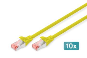 Digitus DIGITUS CAT 6 S/FTP mrežni kabel, 2m, Žuti (10 komada)
