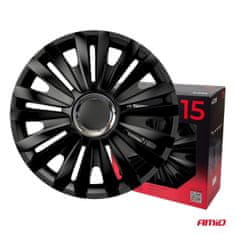 AMIO Auto ratkape set od 4 komada, kraljevsko crne, 15" inča, COLOR BOX