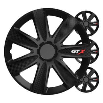AMIO Auto ratkape, set od 4 komada, GTX crne karbonske, 14" inča, KUTIJA BOJA