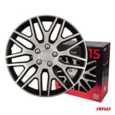 AMIO Auto ratkape, set od 4 dijela, Dakar crno-srebrne, 15" inča, COLOR BOX