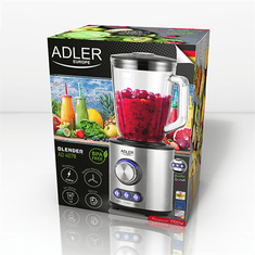 Adler | Blender | AD 4078 | Stolni | 1700 W | Materijal posude: Staklo | Kapacitet posude: 1,5 L | Drobljenje leda | Nehrđajući čelik
