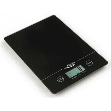 Adler | Kuhinjske vage | AD 3138 | Maksimalna težina (kapacitet) 5 kg | Gradacija 1 g | Vrsta zaslona LCD | Crna