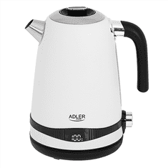 Adler | Kuhalo za vodu | AD 1295 W | Električni | 2200 W | 1,7 L | Nehrđajući čelik | Podnožje okretno za 360° | Bijela