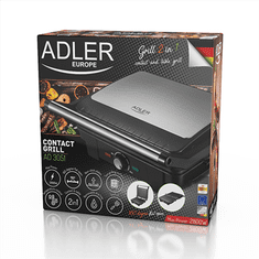 Adler | AD 3051 | Električni roštilj XL | Stolni | 2800 W | Crna/Nehrđajući čelik