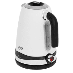 Adler | Kuhalo za vodu | AD 1295 W | Električni | 2200 W | 1,7 L | Nehrđajući čelik | Podnožje okretno za 360° | Bijela