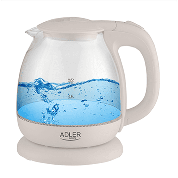 Adler | Kuhalo za vodu | AD 1283C | Električni | 900 W | 1 l | Staklo/Nehrđajući čelik | Okretna baza za 360° | Krem