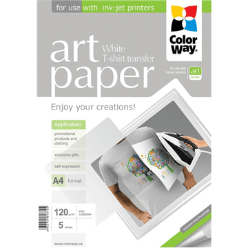ColorWay | ART | 120 g/m² | A4 | Foto papir za transfer majica (bijeli)