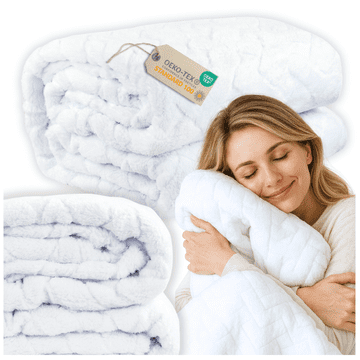 Deka 200×220 cm prekrivač za krevet 340 g/m² bijela reljefna riblja kost