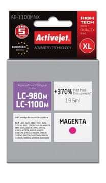 ActiveJet Activejet AB-1100MNX tinta (zamjenska za Brother LC1100/LC980M; Supreme; 19.5 ml; magenta)