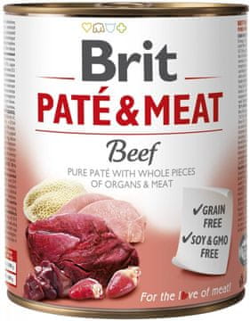 Brit BRIT Paté & Meat Mokra Hrana za Pse - Govedina i puretina - 800g