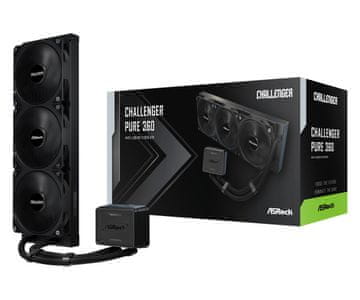 Asr Asrock Challenger Pure 360 CPU hladnjak, tekućinsko hlađenje, 3x12cm ventilatori, crni