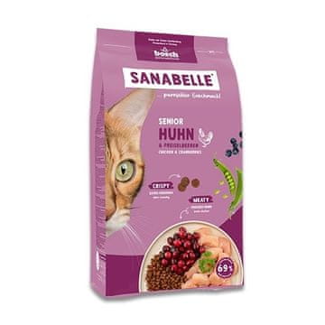 Bosch BOSCH Sanabelle Life Senior piletina & brusnice, suha hrana za mačke, 8kg