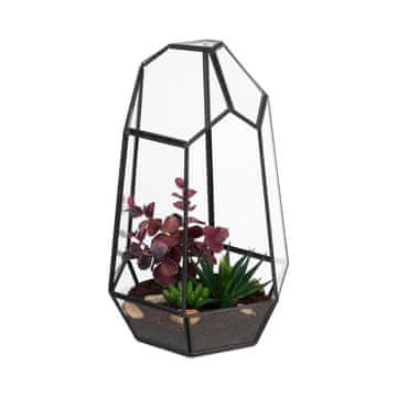 Northix Geometrijski stakleni terarij za sukulente, 25 cm
