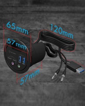 RAD ICY BOX IB-HUB1403B Multi-port USB Punjač - Anthracite