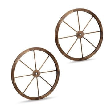 Northix Drveni kotači za vagone, 75 cm, set od 2, rustikalni dekor