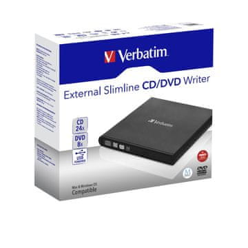 Verbatim Verbatim Slimline DVD-RW vanjski, crni – USB 2.0