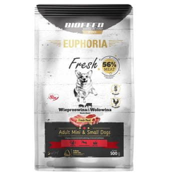 BIOFEED BIOFEED Euphoria Fresh Adult Svinjetina i Govedina XS/S - suha hrana za pse - 500g