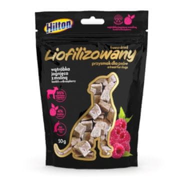 Hilton HILTON Freeze-dried treats with lamb liver and raspberries - Liofilizirane poslastice s jetrom janjetine i malinama za pse - 50g