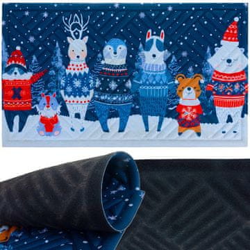 Northix Božićni otirač za vrata 75x45 cm - Izdržljiva podloga koja se lako čisti