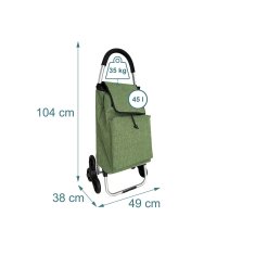 Northix Kolica za kupovinu, penjač za stepenice, 45L, izolirana torba