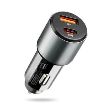 slomart EAV auto punjač CC-60Q USB QC3.0 + USB-C PD 83W, crni