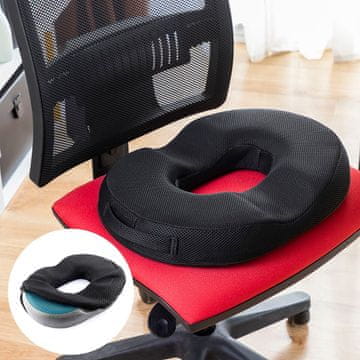 Northix Jastuk od gela i bambusa s uklonjivom navlakom, boja ugljena, Charnut InnovaGoods