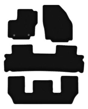 Osnovne crne velur prostirke za: Ford Galaxy MK2 7-sjedala (2006.-2011.)