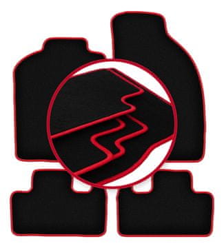 Velur prostirke za pod s crvenim rubom za: FIat Coupe coupe (1993-2000)
