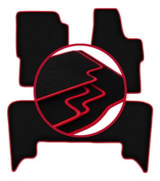 Velurne podne prostirke s crvenim rubom za: Isuzu Trooper II SUV (1992.-2002.)