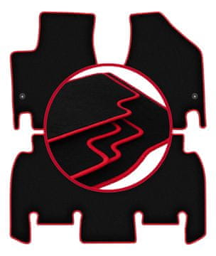 Velur prostirke za pod s crvenim rubom za: Chrysler Pacifica RU minivan (2016-)