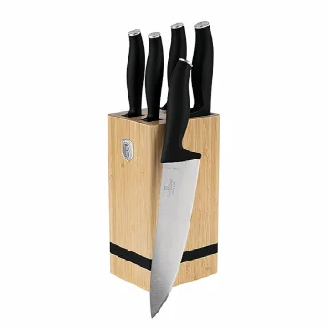 Berlingerhaus BAMBOO set noževa od 6 komada s držačem, mat crna kolekcija