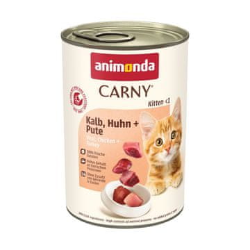 Animonda ANIMONDA Carny Kitten Teletina, piletina, puretina - mokra hrana za mačke - 400g