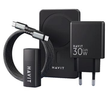 Hav Havit UC250 A-EU GaN putni punjač, 35W, crni, s kabelom 0.7m