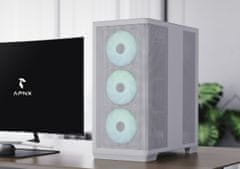 Aer AeroCool APNX C1-R-WT-V1 PC kućište Midi Tower bijelo