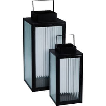 ProGarden Set od 2 metalne svjetiljke, 20/16 cm, crne