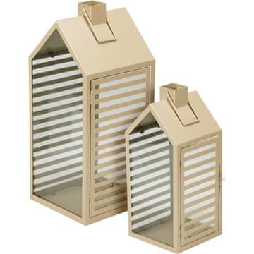 ProGarden Set od 2 metalne svjetiljke, 18/14 cm, sivo-smeđe