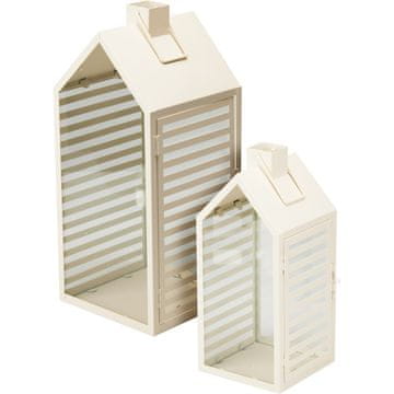 ProGarden Metalni set fenjera, 2 komada, 18 / 14 cm, bijeli